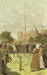 Vogelschießen, Niederlande, 14. Jahrhundert